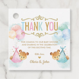 可愛い双子の男の子の女の子がベビーシャワーありがとう フェイバータグ