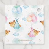 可愛い双子の男の子の女の子がベビーシャワーありがとう フェイバータグ (裏面)