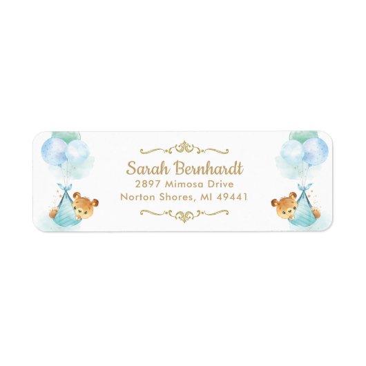 可愛い双子の男の子テディはベビーシャワーのラベル ラベル (正面)