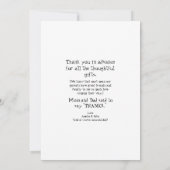 可愛い双子感謝してい超音波ベビー視点 サンキューカード (裏面)