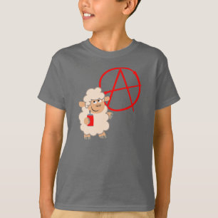 可愛い反抗的な漫画ヒツジの子どもTシャツ Tシャツ