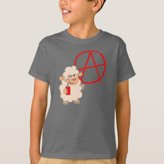 可愛い反抗的な漫画ヒツジの子どもTシャツ Tシャツ