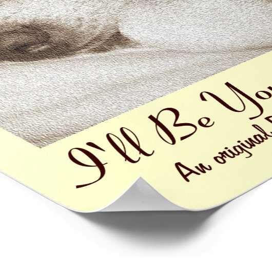 可愛い古秋田犬に自分の写真詩のポスターを追加 ポスター (角)