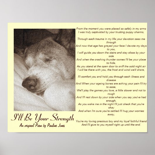 可愛い古秋田犬に自分の写真詩のポスターを追加 ポスター (正面)