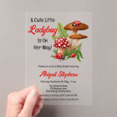 可愛い可愛いテントウムシが赤ちゃんシャワーを浴びる アクリル招待状 (インサイチュ (ポータブル))