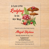 可愛い可愛いテントウムシが赤ちゃんシャワーを浴びる アクリル招待状 (正面)