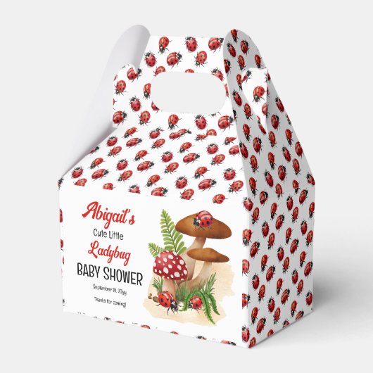 可愛い可愛いテントウムシが赤ちゃんシャワーを浴びる フェイバーボックス (正面サイド)