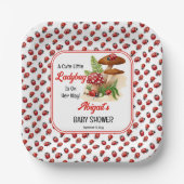 可愛い可愛いテントウムシが赤ちゃんシャワーを浴びる ペーパープレート (正面)