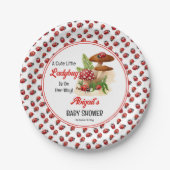 可愛い可愛いテントウムシが赤ちゃんシャワーを浴びる ペーパープレート (正面)