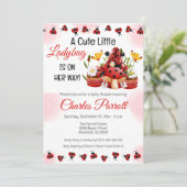 可愛い可愛いテントウムシが赤ちゃんシャワーを浴びる 招待状 (スタンド正面)