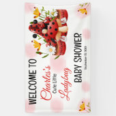 可愛い可愛いテントウムシが赤ちゃんシャワーを浴びる 横断幕 (縦)