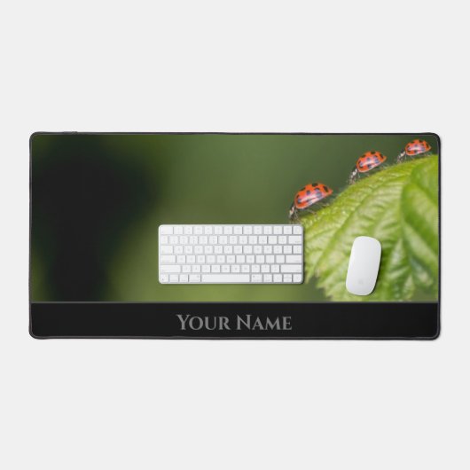 可愛い可愛いラッキーなラッキーな前向きマインドセット デスクマット (キーボード&マウス)