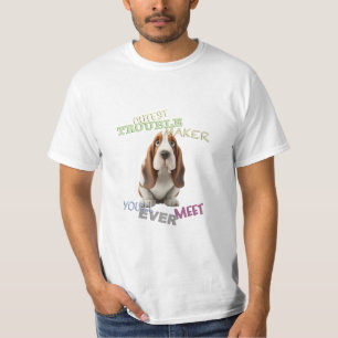 可愛い可愛い犬切りトラブルおもしろい屋 Tシャツ