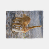 可愛い可愛い猫ネコちゃん友だち牡丹パス写真 –  フリースブランケット (正面(横))