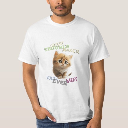 可愛い可愛い猫ペットカツおもしろいト Tシャツ (正面)