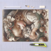 可愛い可愛らしい子猫クリスマス 薄葉紙 (クラフト)