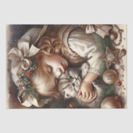 可愛い可愛らしい子猫クリスマス 薄葉紙