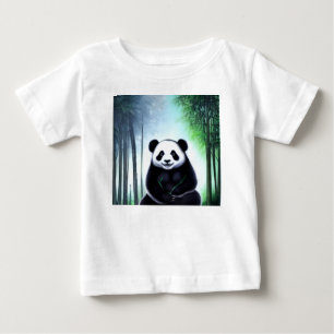 可愛い可愛らしい小さなパンダベアカブ ベビーTシャツ