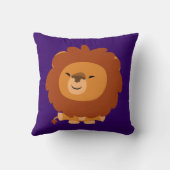 可愛い可愛らしい漫画のライオン枕 クッション (裏面)