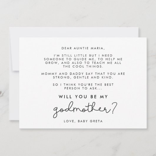 可愛い台本は私のゴッドマザーカード 招待状 (正面)