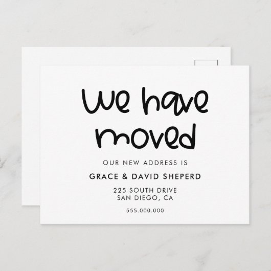 可愛い台本引越しのお知らせ葉書 案内ポストカード (正面/裏面)