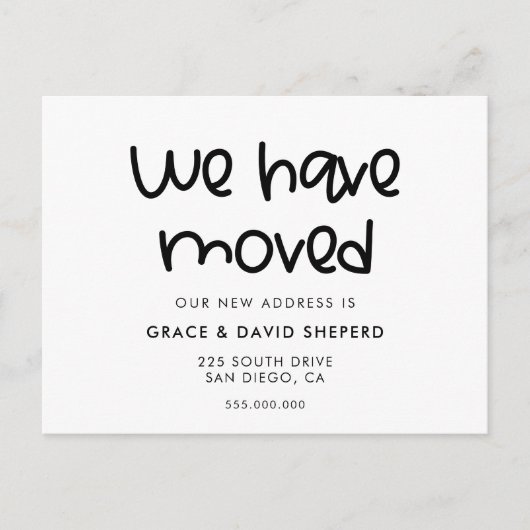 可愛い台本引越しのお知らせ葉書 案内ポストカード (正面)