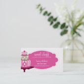 可愛い名刺の甘いケーキのベーカリーピンク赤 名刺 (スタンド正面)