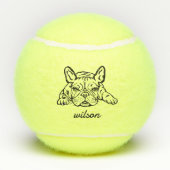 可愛い名前をカスタムするフランスのブルドッグフレンチー玩具 テニスボール (裏面)