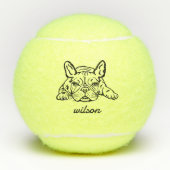 可愛い名前をカスタムするフランスのブルドッグフレンチー玩具 テニスボール (正面)