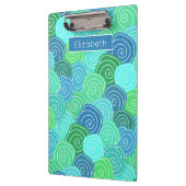 可愛い名前をカスタムする青緑の円パターン クリップボード (左)