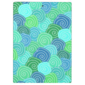 可愛い名前をカスタムする青緑の円パターン クリップボード (裏面)