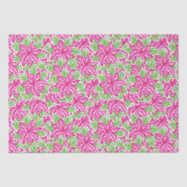 可愛い名門私立校風のクリスマスピンク&グリーンポインセチア 薄葉紙