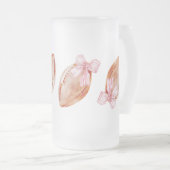 可愛い名門私立校風のサッカー秋女性は水の色を弓 フロストグラスビールジョッキ (正面右)