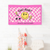 可愛い名門私立校風のY2Kホットピンクレトロ誕生日バナー 横断幕 (インサイチュ)