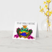 可愛い君はトータリー素晴らしカエルのグリーティングカード カード (黄色い花)