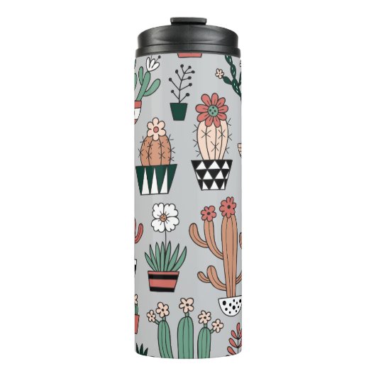 可愛い咲きキャッツ：手描き柄 タンブラー (正面)