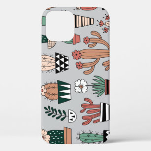 可愛い咲きキャッツ:手描き柄 iPhone 12ケース