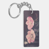 可愛い咲きチューリップパーソナライズされた- キーホルダー (正面左)