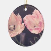 可愛い咲きチューリップパーソナライズされた- セラミックオーナメント (左)