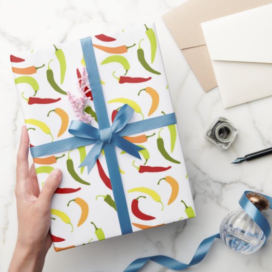 可愛い唐辛子タイル模様メキシコ ラッピングペーパー (ギフト)