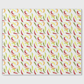 可愛い唐辛子タイル模様メキシコ ラッピングペーパー (フラット)