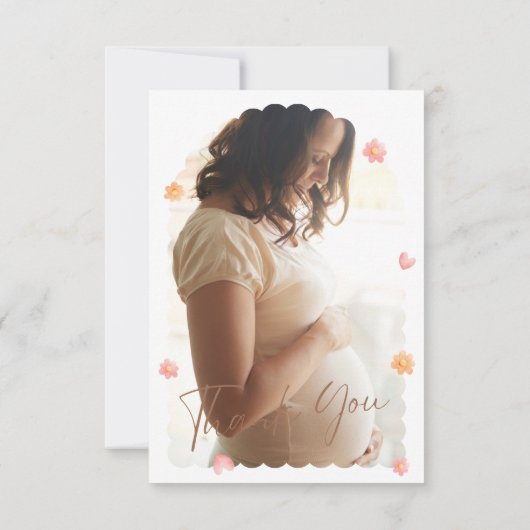 可愛い団子ベイビーシャワー写真サンキューカード (裏面)