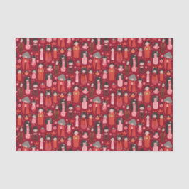 可愛い図解入りの、写真付きのこ日本のけしレッド 薄葉紙