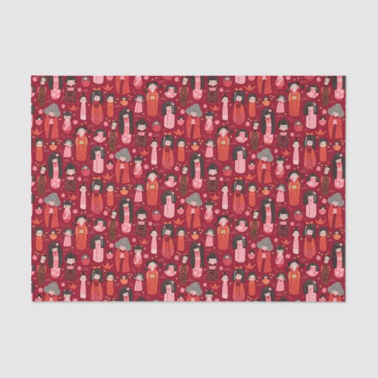 可愛い図解入りの、写真付きのこ日本のけしレッド 薄葉紙 (正面)