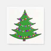 可愛い図解入りの、写真付きのクリスマスツリー スタンダードカクテルナプキン (正面)