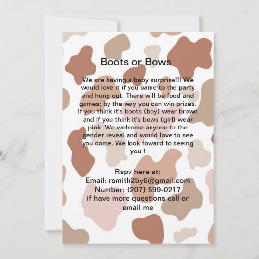 可愛い国をテーマにしたジェンダーの発表 (裏面)