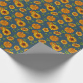 可愛い国産ひまわりタイル模様 ラッピングペーパー (角)