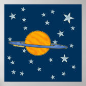 可愛い土星ポスター ポスター (正面)