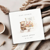 可愛い地元で育ったテディフローラカート赤ちゃんシャワー スタンダードカクテルナプキン