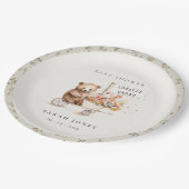 可愛い地元で育ったテディフローラカート赤ちゃんシャワー ペーパープレート (アングル)